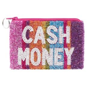 NWT Tiana NY Colorful Beaded 'Cash Money' Coin Purse Pouch